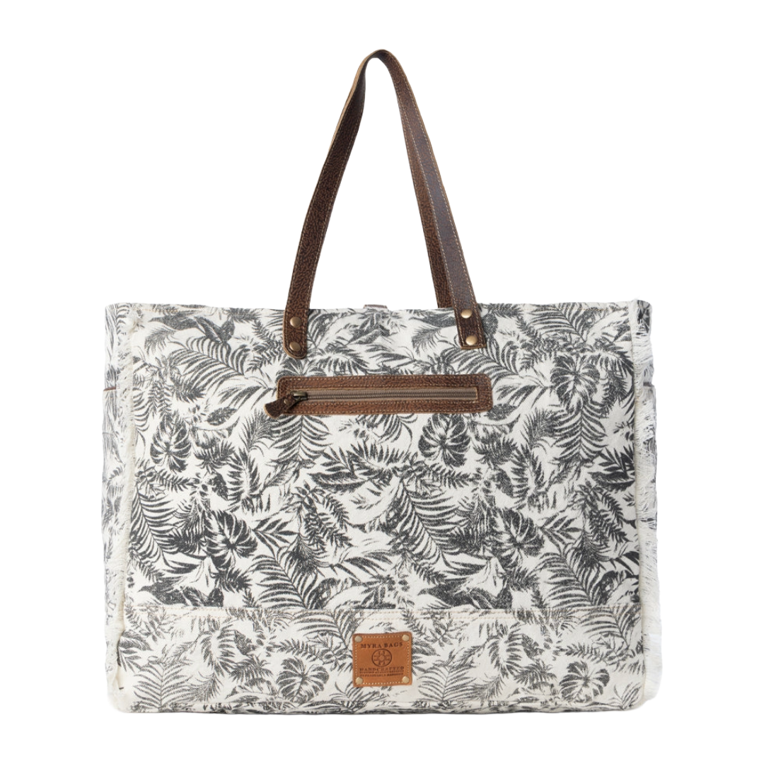 Myra Ladies Wildfern Hide Western Ivory Hairon Weekender Bag S-14828