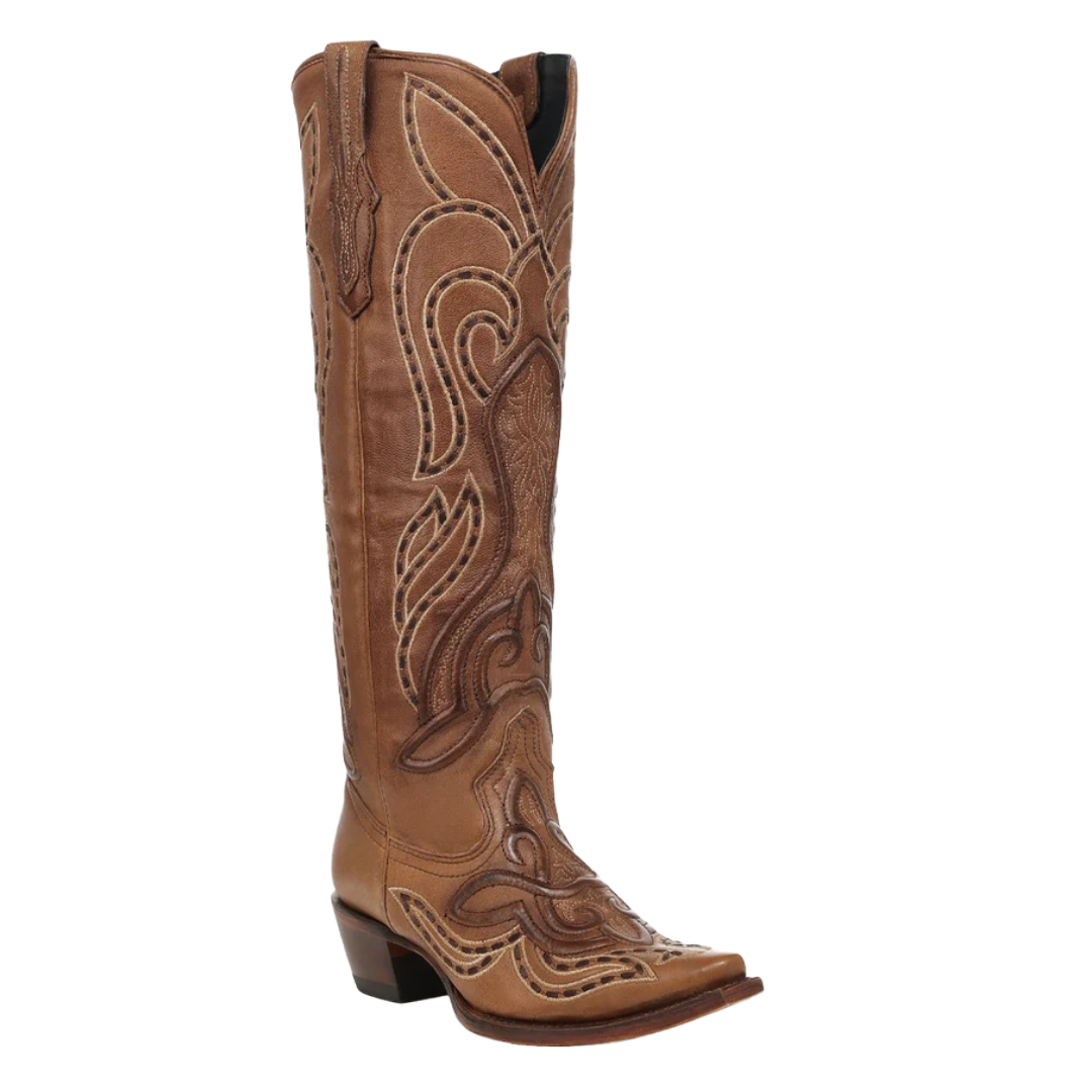 Corral Ladies Honey Raised Woven Embroidery Tall Top Western Boot A5236