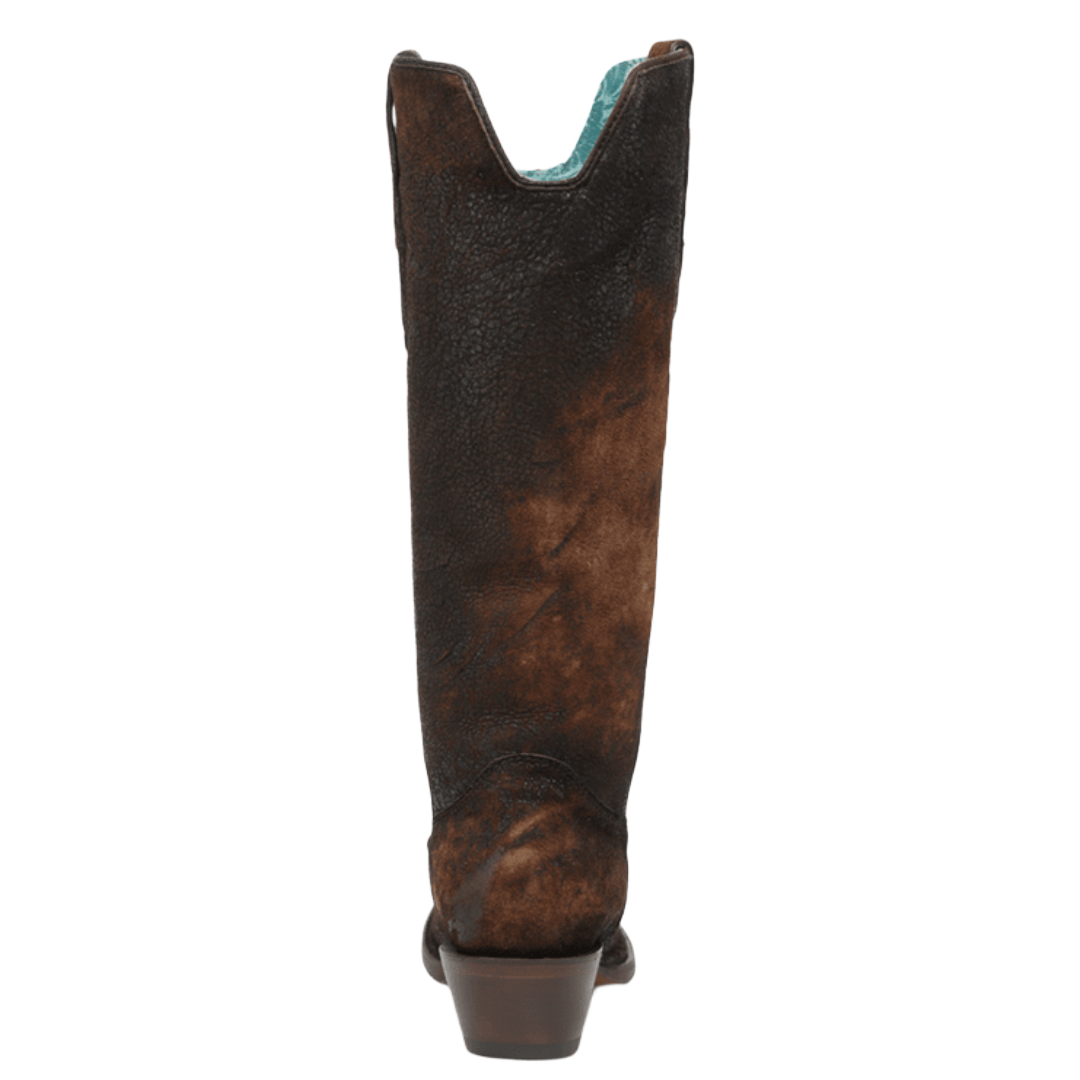 Corral Ladies Brown Woven & Lamb Abstract Tall Top Narrow Square Toe Western Boot A5225
