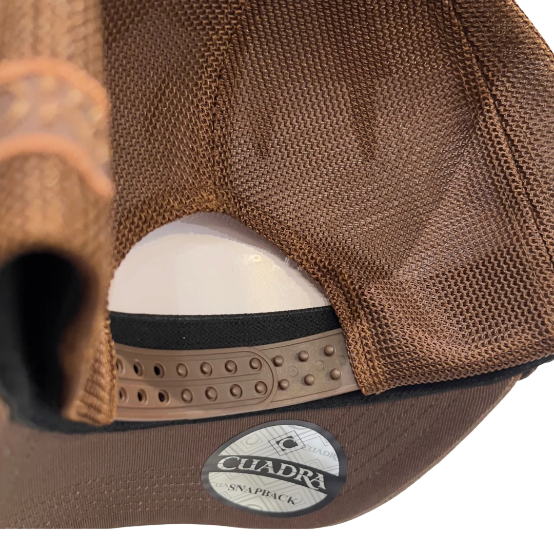 Cuadra Men's Brown Woven Circle Logo Patch Trucker Cap CP010