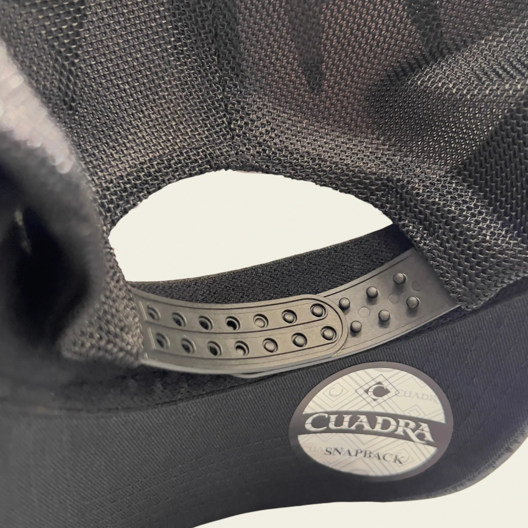 Cuadra Men's Black Woven Circle Logo Patch Trucker Cap CP019