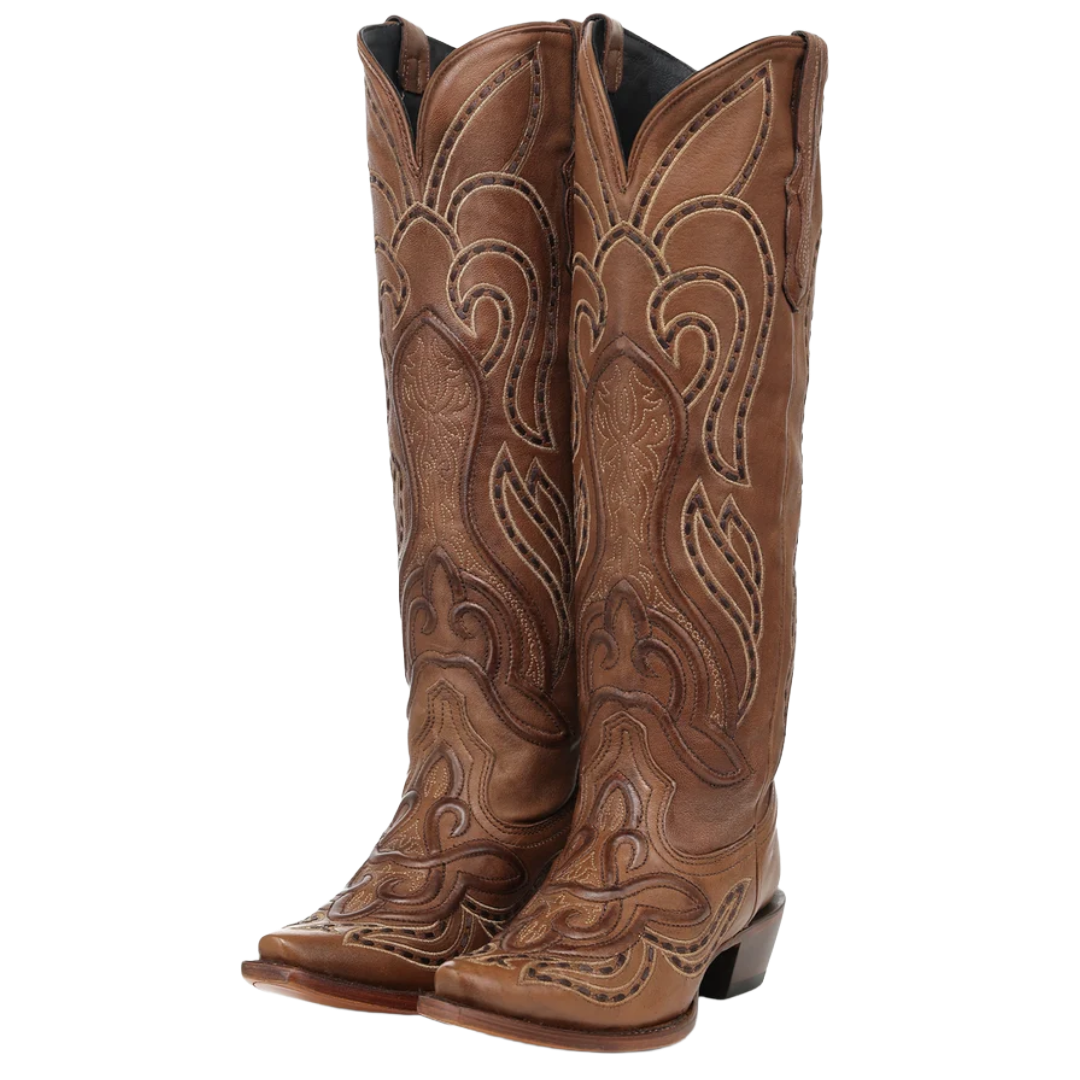 Corral Ladies Honey Raised Woven Embroidery Tall Top Western Boot A5236