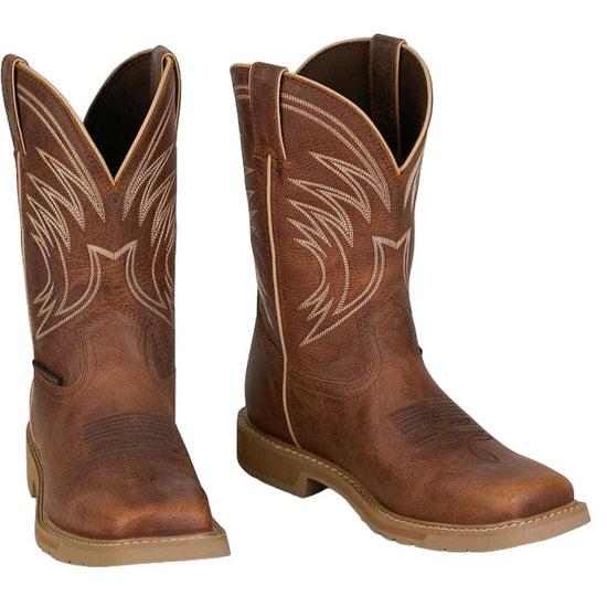 Justin Men's Daywork Pecan Waterproof Western Work Boots SE4242