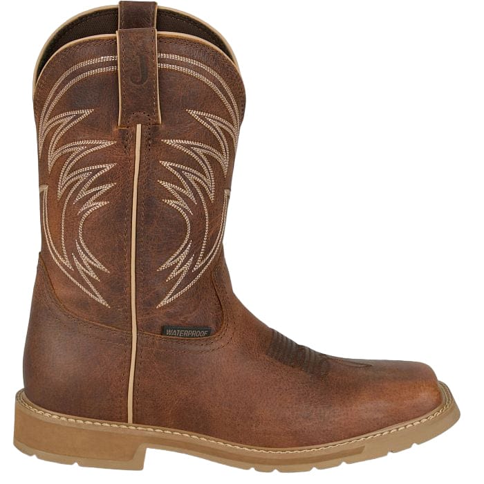 Justin Men's Daywork Pecan Waterproof Western Work Boots SE4242