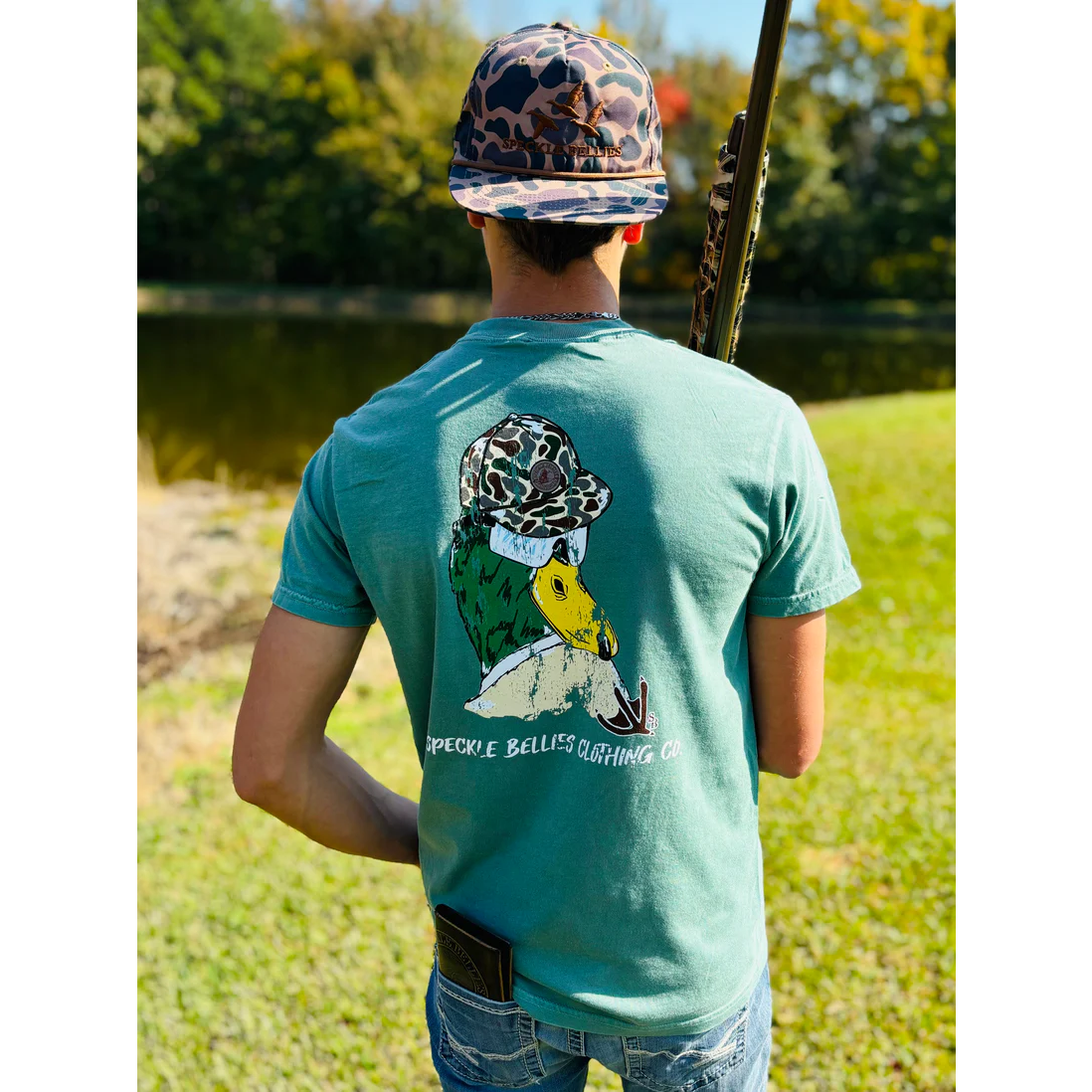 Speckle Bellies Men's Ugly Duck Graphic Light Green T-Shirt UGLYDUCK-LG