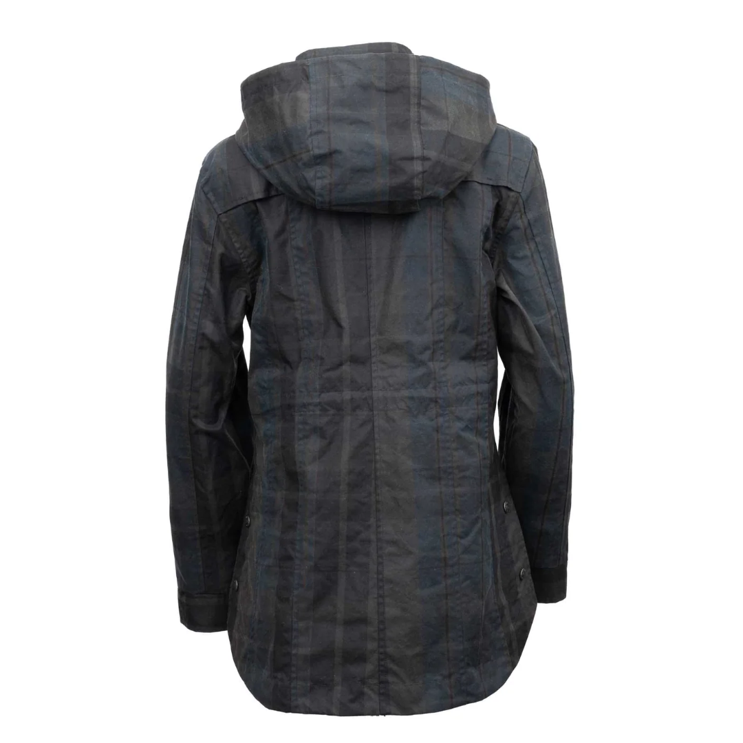 Outback Trading Co. Ladies Hattie Waxed Black Forest Plaid Rain Jacket 28890-FPD
