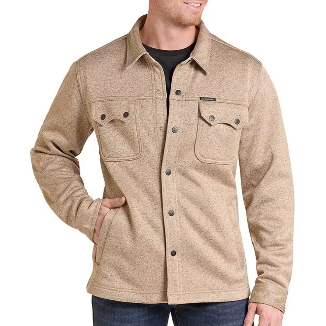 Rock & Roll Denim Men's Performance Tan Melange Bonded Fleece Jacket BM92C09209