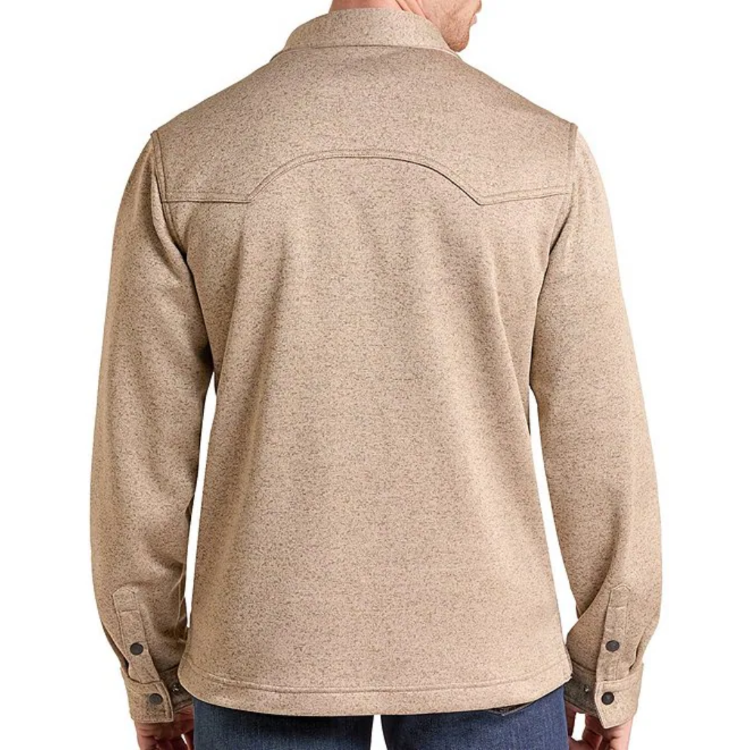 Rock & Roll Denim Men's Performance Tan Melange Bonded Fleece Jacket BM92C09209