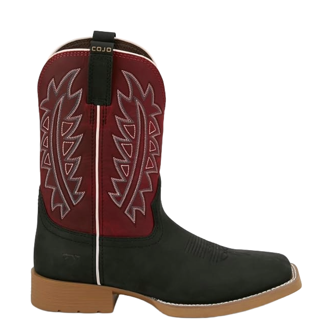 Justin Men's Honky Tonk Black & Red Leather Western Boot COJO142