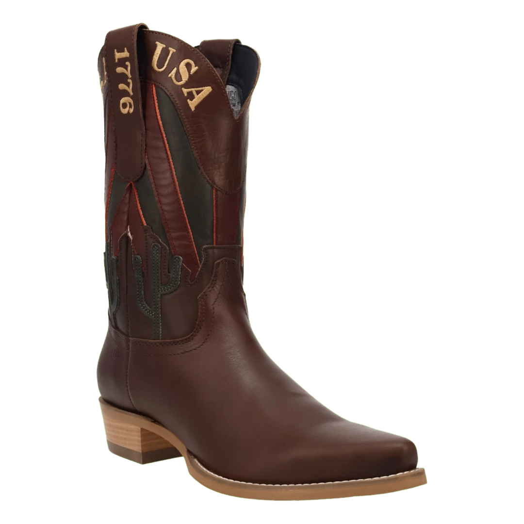 Dingo Men's Freedom Brown Snip Toe Leather Western Boot DI2613-BN