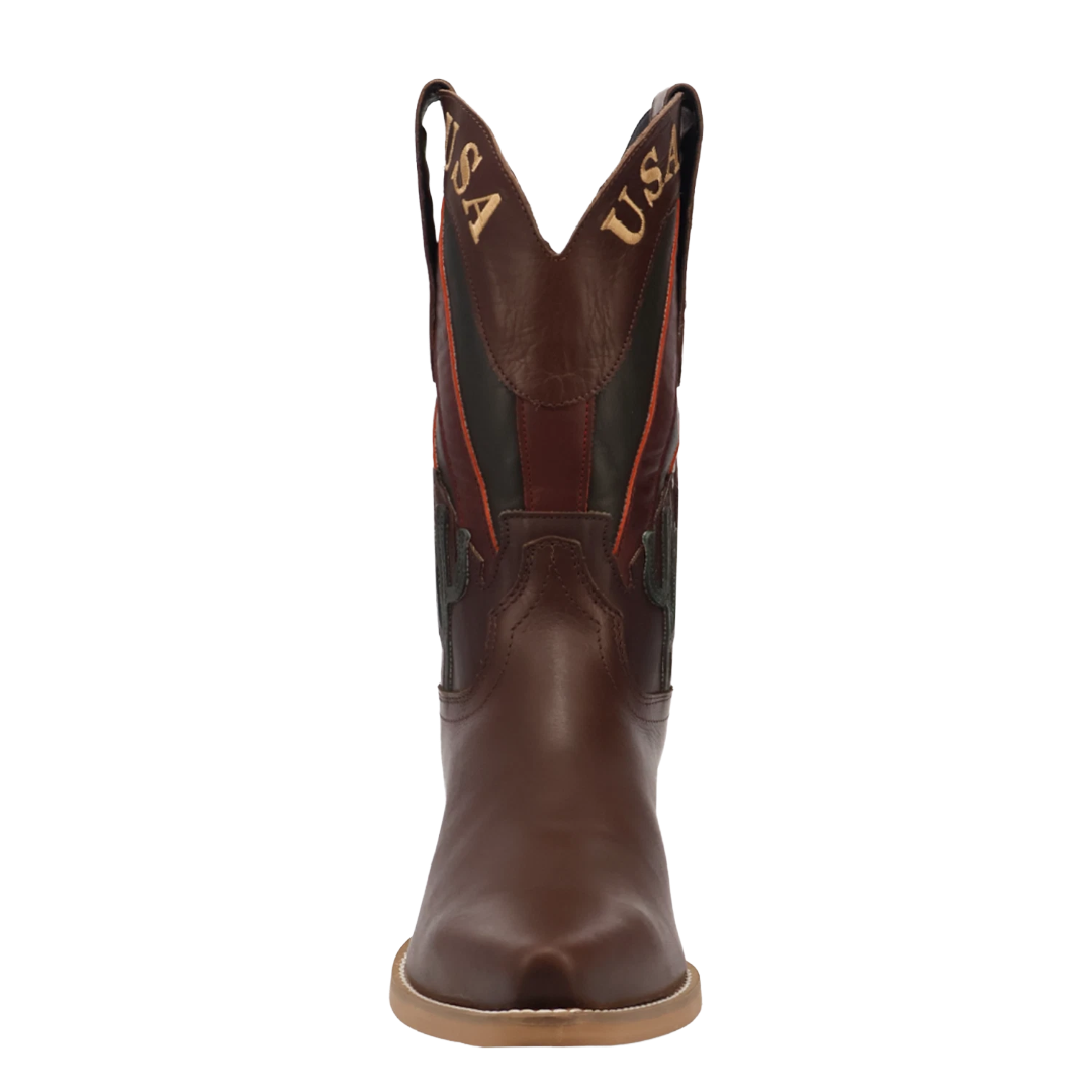 Dingo Men's Freedom Brown Snip Toe Leather Western Boot DI2613-BN