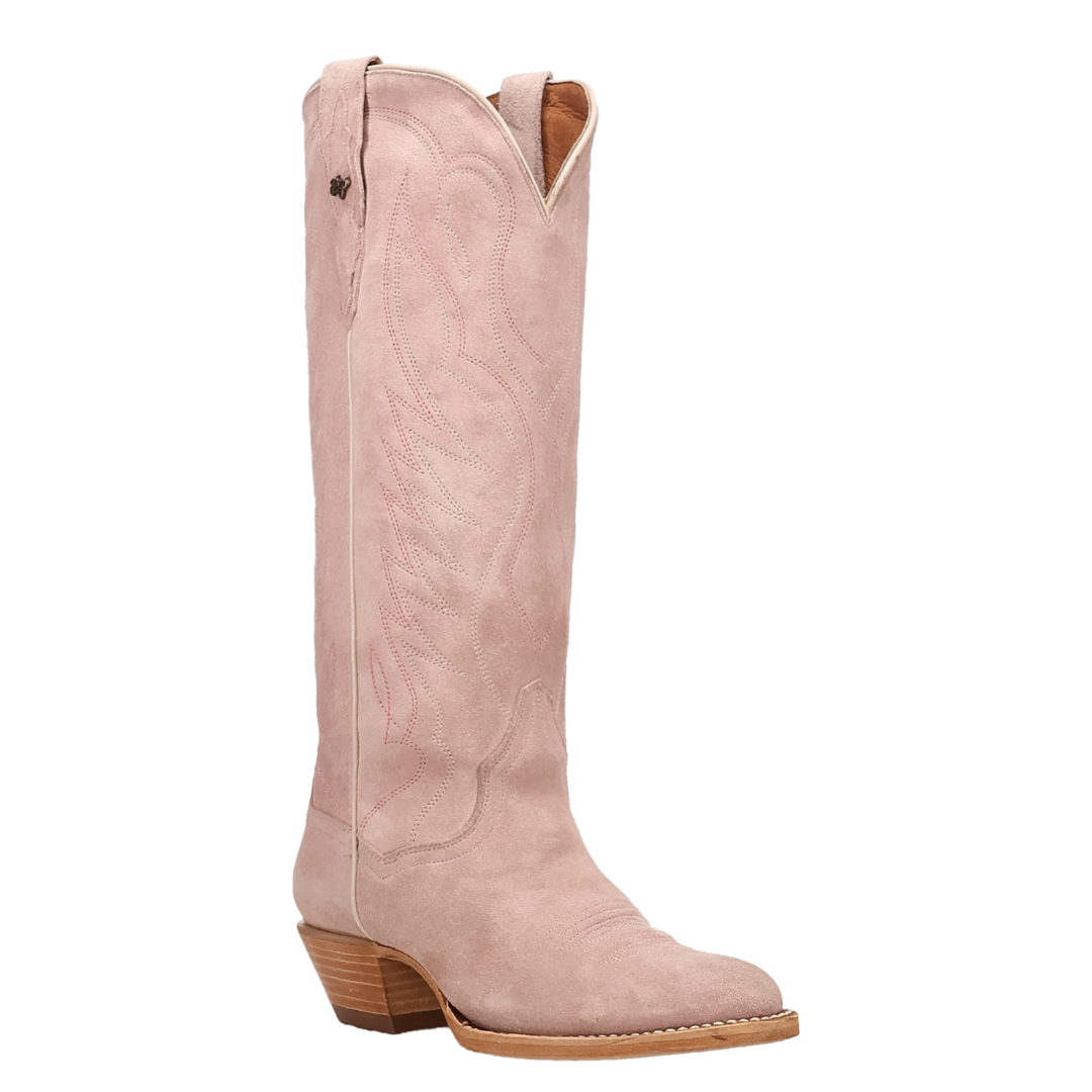 Dan Post Ladies Neon Prairie Light Pink Suede Leather Boot DP7211