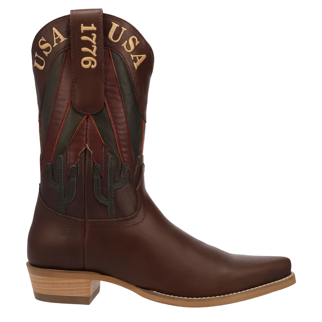 Dingo Men's Freedom Brown Snip Toe Leather Western Boot DI2613-BN