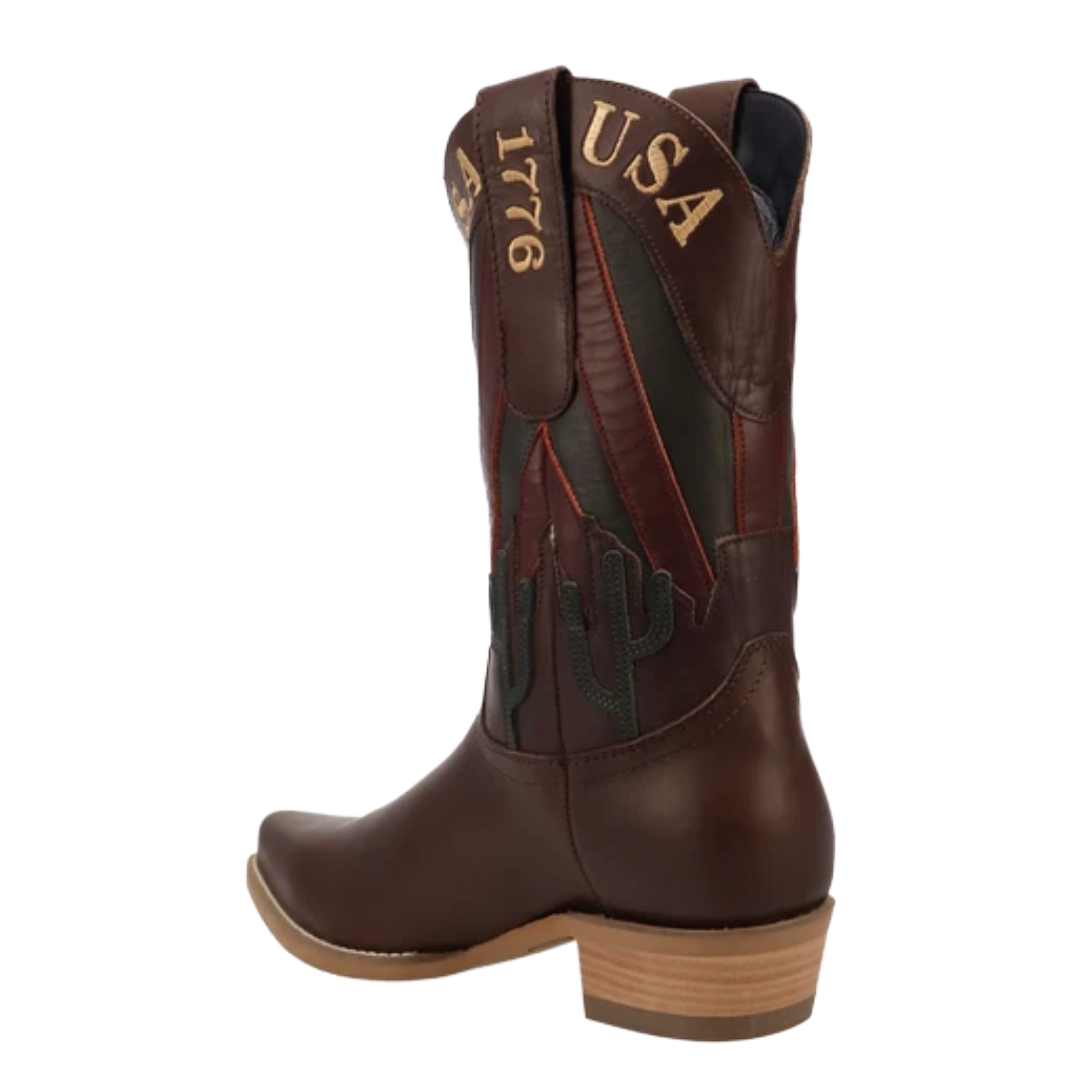 Dingo Men's Freedom Brown Snip Toe Leather Western Boot DI2613-BN