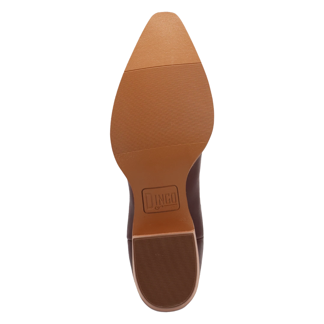 Dingo Men's Freedom Brown Snip Toe Leather Western Boot DI2613-BN