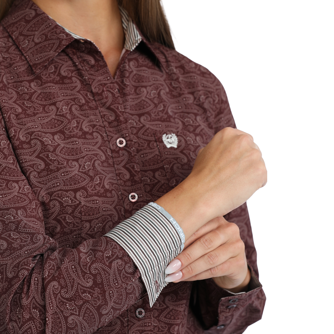 Cinch Ladies Purple Arenaflex Button Down Shirt MSW9164281