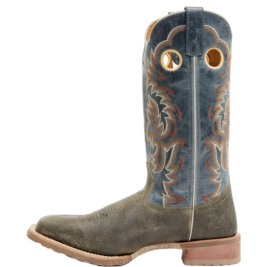 Laredo Men's Peete Summit Grey Leather Square Toe Western Boots 7730