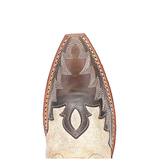 Laredo Ladies Paige Snip Toe White & Brown Tall Western Boots 52224