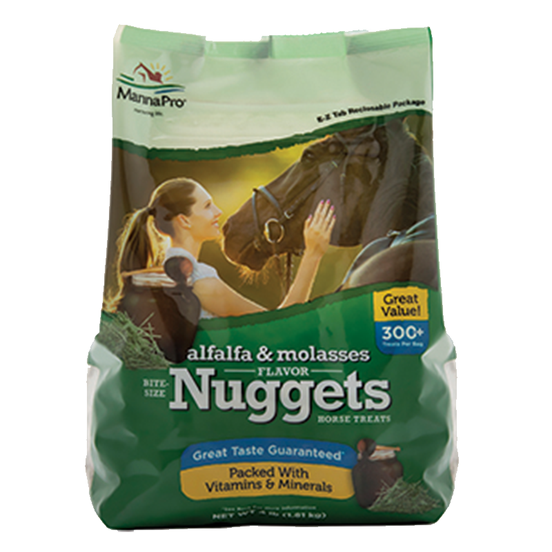 Manna Pro Alfalfa & Molasses Nuggets Horse Treats 4lb.