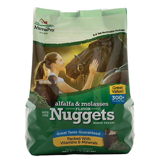 Manna Pro Alfalfa & Molasses Nuggets Horse Treats 4lb.