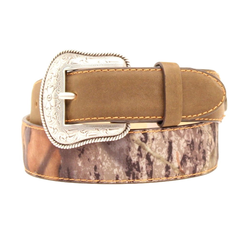Nocona Children's Shell Concho Camo & Brown Leather Belt N44174222