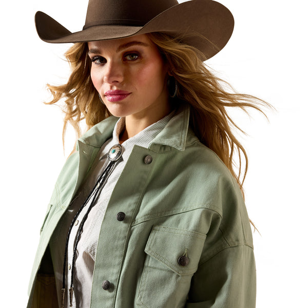 Ariat Ladies Solar Cotton Silt Green Buttoned Jacket 10071116