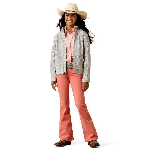 Ariat Youth Girls Logo Softshell Neutral Southwest Jacket 10071241