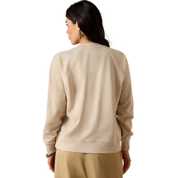 Ariat Ladies Victoria Wild & Free Khaki Pullover Sweatshirt 10071623