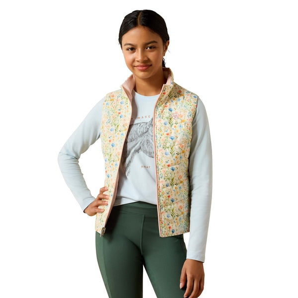 Ariat Youth Girls Bella Reversible Sepia Rose Insulated Vest 10073185