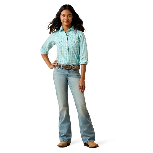 Ariat Youth Girl's Ashley Holiday Plaid Snap Shirt 10071119