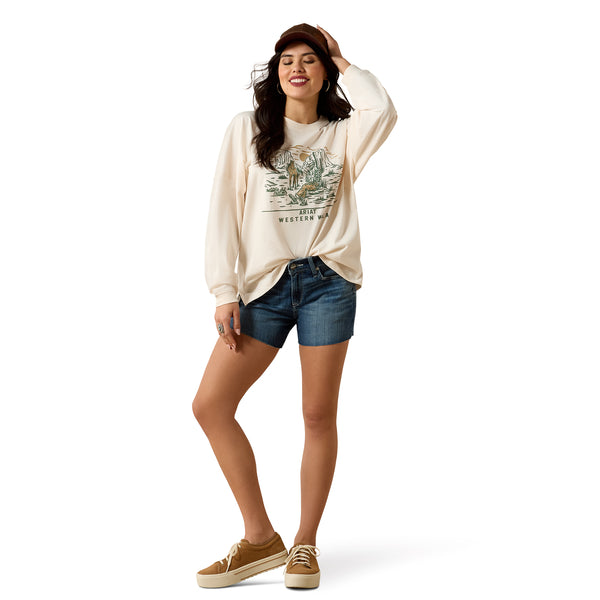 Ariat Ladies Canvas Oversized Long Sleeve T-Shirt 10071128