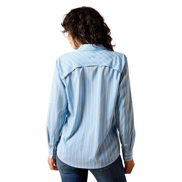 Ariat Ladies VentTEK Blissful Blue & Rattan Stripe Shirt 10071141