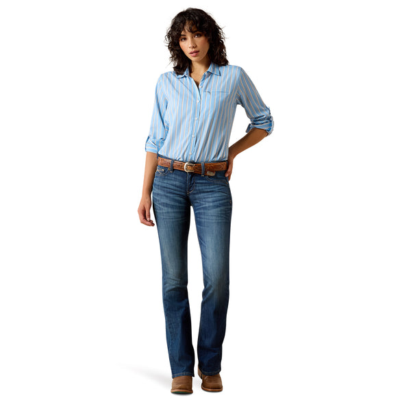 Ariat Ladies VentTEK Blissful Blue & Rattan Stripe Shirt 10071141