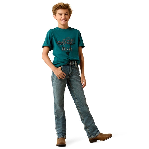 Ariat Youth Boy's Cattle Skull Freedom Mediterranean T-Shirt 10071183