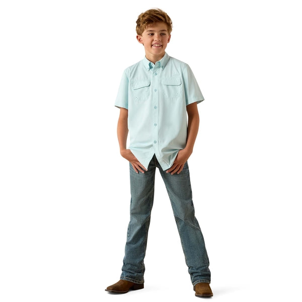 Ariat Youth Boy's VentTEK Outbound Blue Glow Classic Fit Shirt 10071263