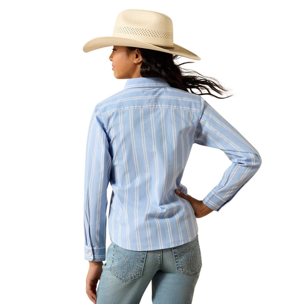 Ariat Youth Girl's Kirby Ashleigh Blue Stripe Button Shirt 10071277