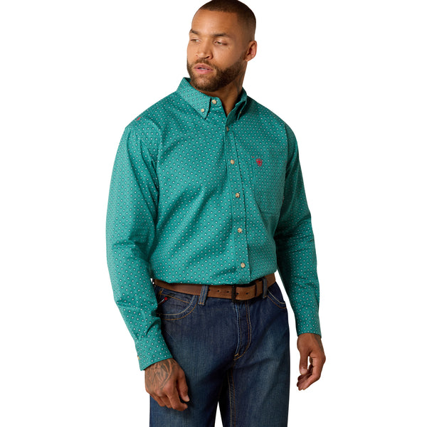 Ariat Men's FR Aaron Teal Work Shirt 10071322