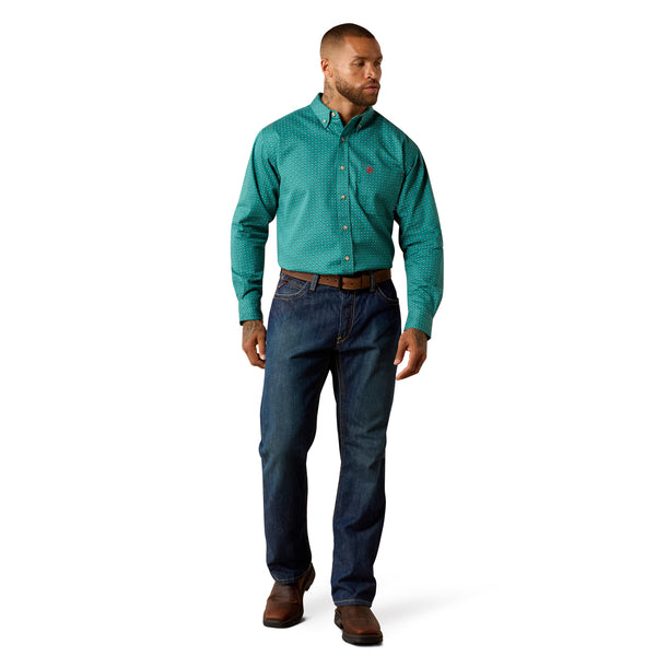 Ariat Men's FR Aaron Teal Work Shirt 10071322