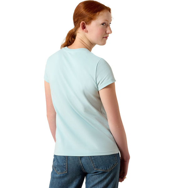 Ariat Youth Girls Vertical Logo Starlight Blue/Blue Surf T-Shirt 10071341