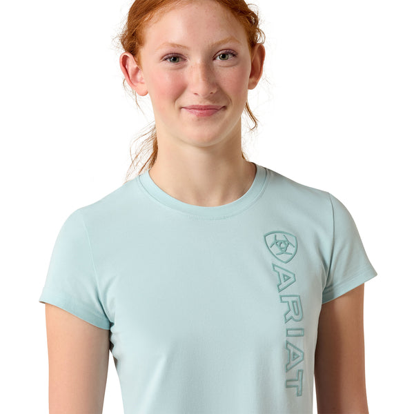 Ariat Youth Girls Vertical Logo Starlight Blue/Blue Surf T-Shirt 10071341