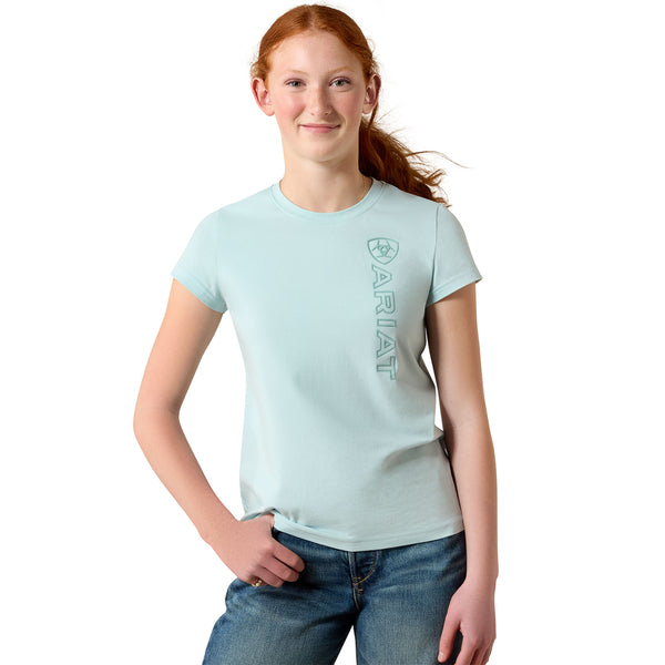 Ariat Youth Girls Vertical Logo Starlight Blue/Blue Surf T-Shirt 10071341