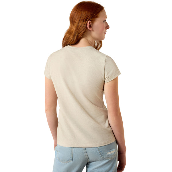 Ariat Youth Girls Floral Leap Oatmeal T-Shirt 10071346