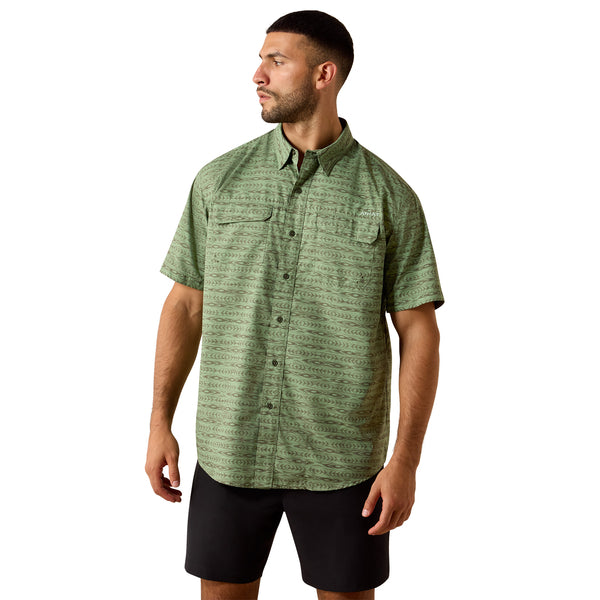 Ariat Men's Green Printed VentTEK Outbound Classic Fit Shirt 10071053