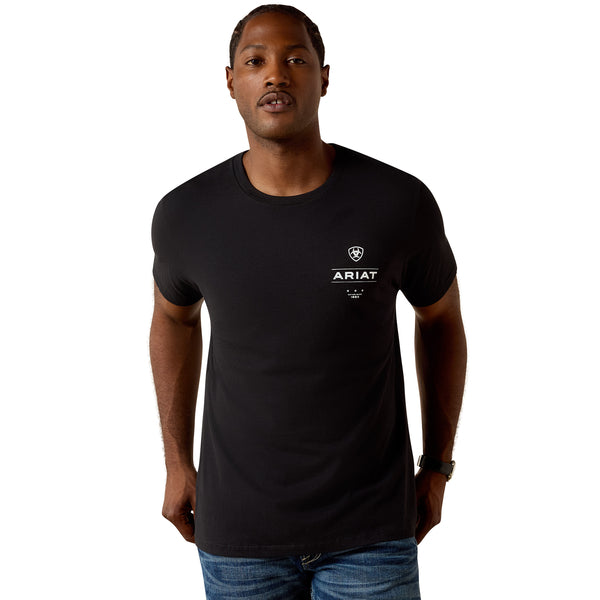 Ariat Men's Wooden Diamond Flag Black Classic Fit T-Shirt 10062896