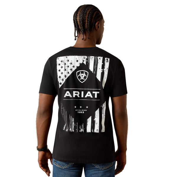Ariat Men's Wooden Diamond Flag Black Classic Fit T-Shirt 10062896