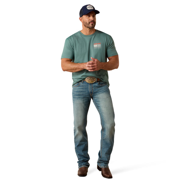 Ariat Men's Hidden Valley Flag Silver Pine Classic Fit T-Shirt 10061355