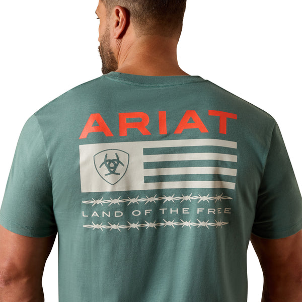 Ariat Men's Hidden Valley Flag Silver Pine Classic Fit T-Shirt 10061355