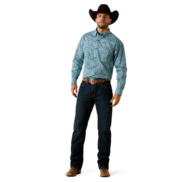 Ariat Men's Blue Elixir Paisley Print Phelps Classic Fit Shirt 10071602