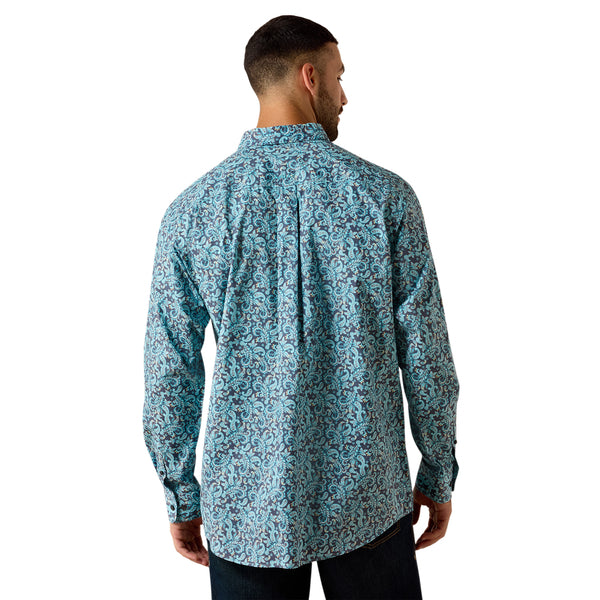 Ariat Men's Blue Elixir Paisley Print Phelps Classic Fit Shirt 10071602