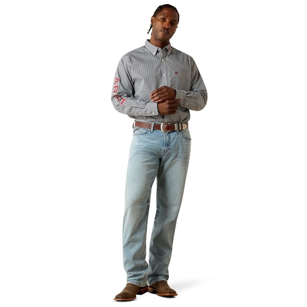 Ariat Men's Team Ward Black & Red Classic Fit Shirt 10071716
